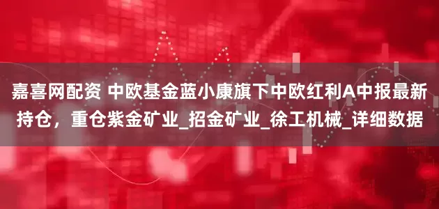 嘉喜网配资 中欧基金蓝小康旗下中欧红利A中报最新持仓，重仓紫金矿业_招金矿业_徐工机械_详细数据